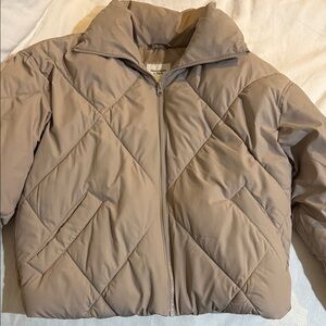Abercrombie Tan Quilted Puffer Jacket